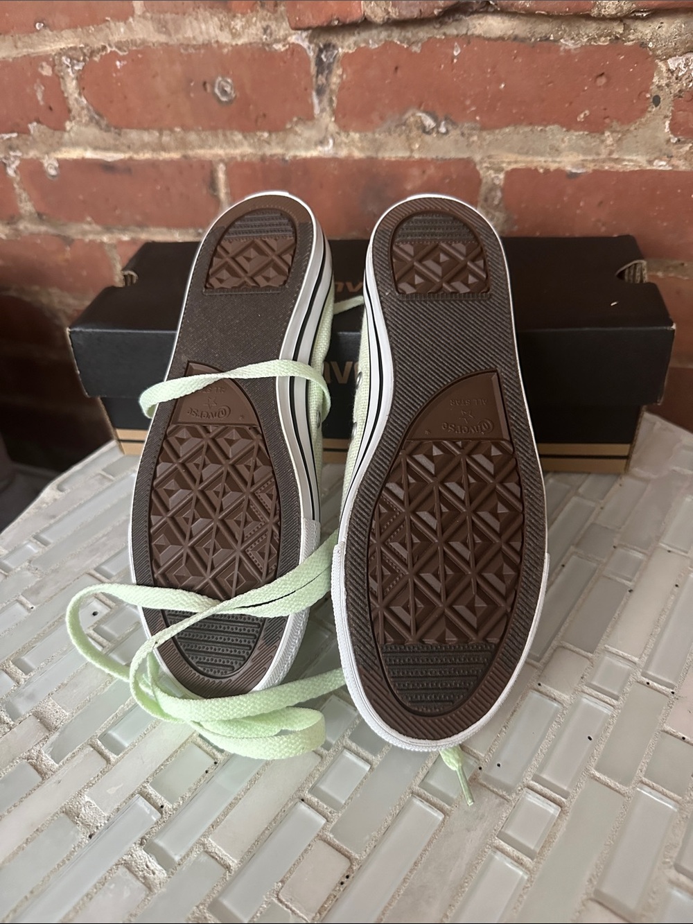 Converse Kids Low Top Sneakers - Pale Green & White - Picture 3 of 4